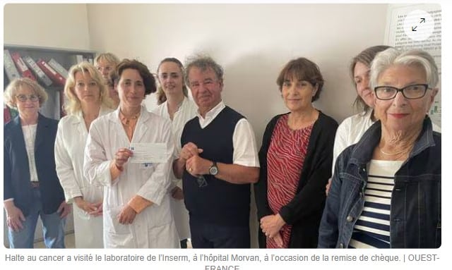 À Brest, Halte au cancer soutient un laboratoire très innovant Article du Ouest France